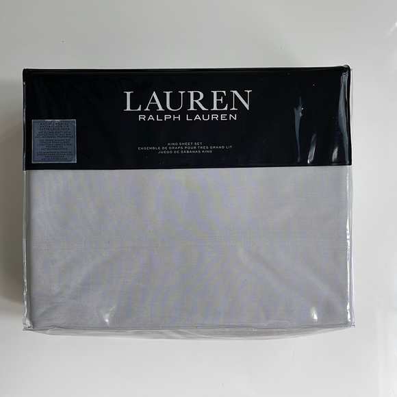 New Ralph Lauren Sloane Grey Gray King Sheet Set. $220.